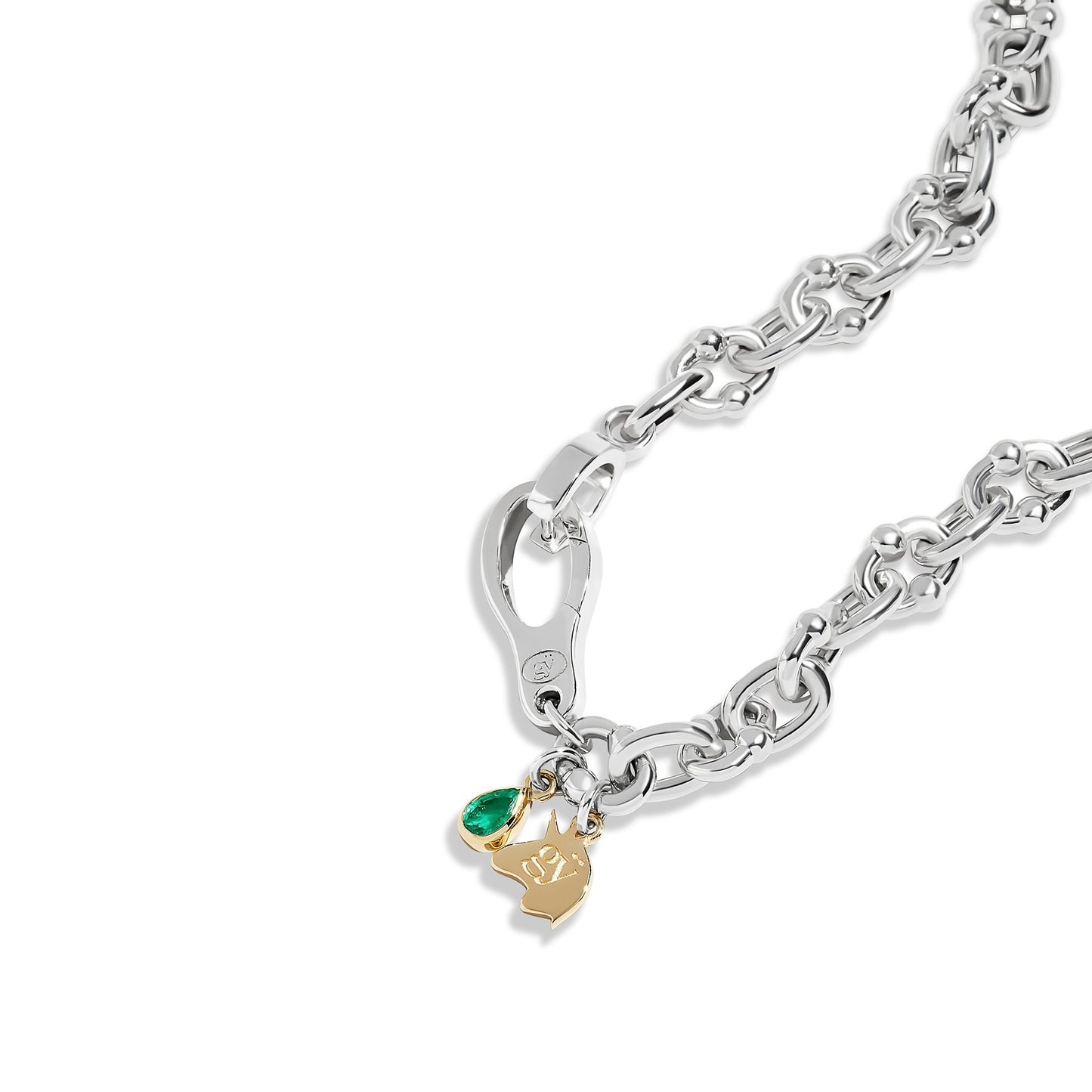 THE THICK MULTI CHARM UMLAUT LINK NECKLACE