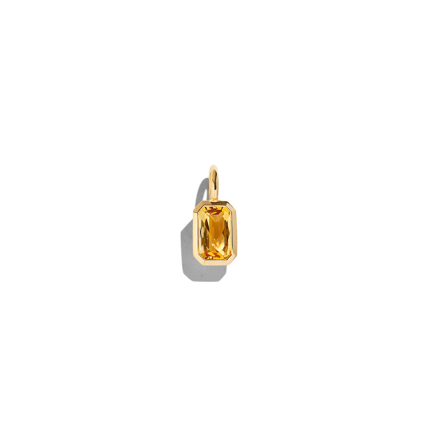 RECTANGULAR YELLOW TOPAZ PENDANT