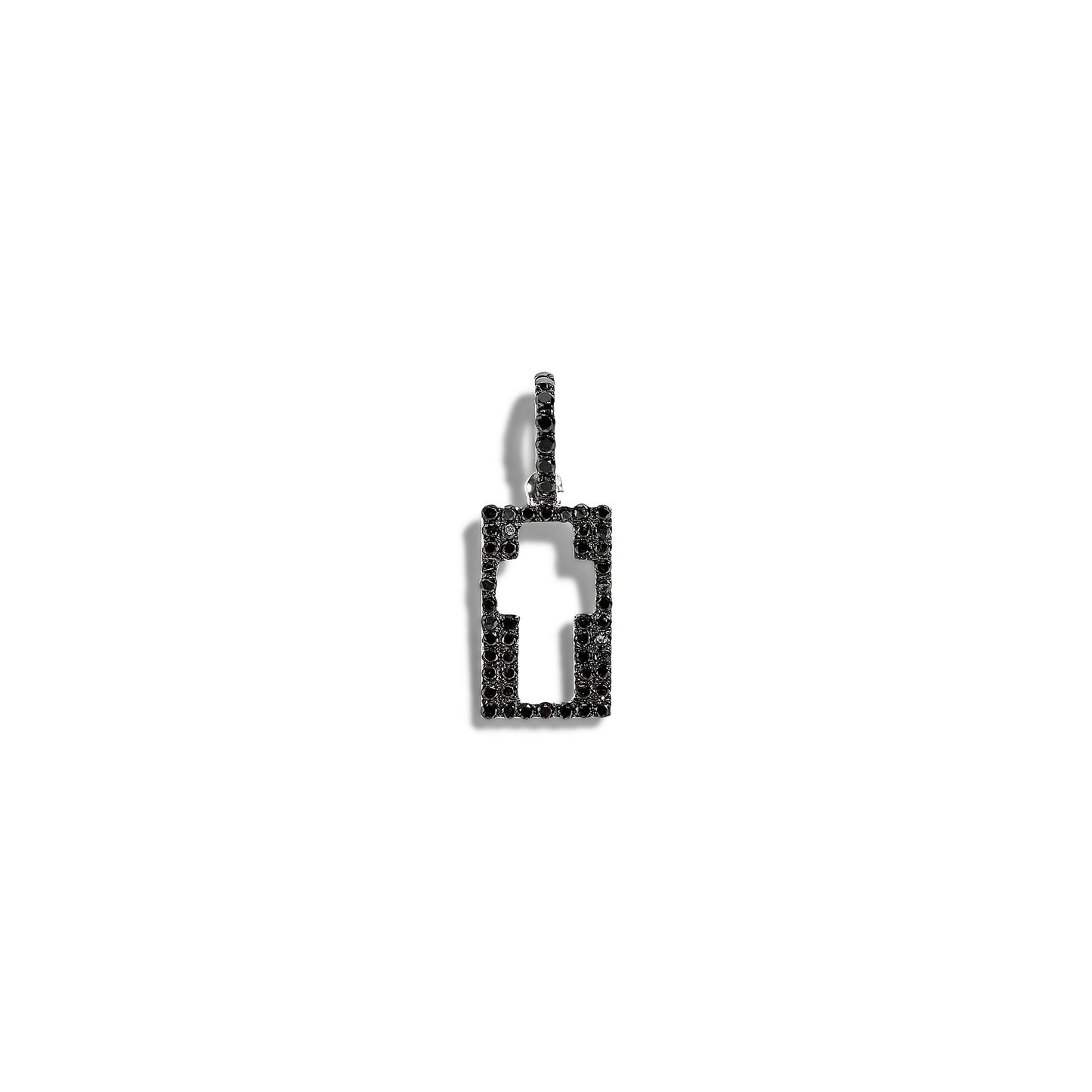 Black Diamond Mini Cookie Cutter Cross Pendant