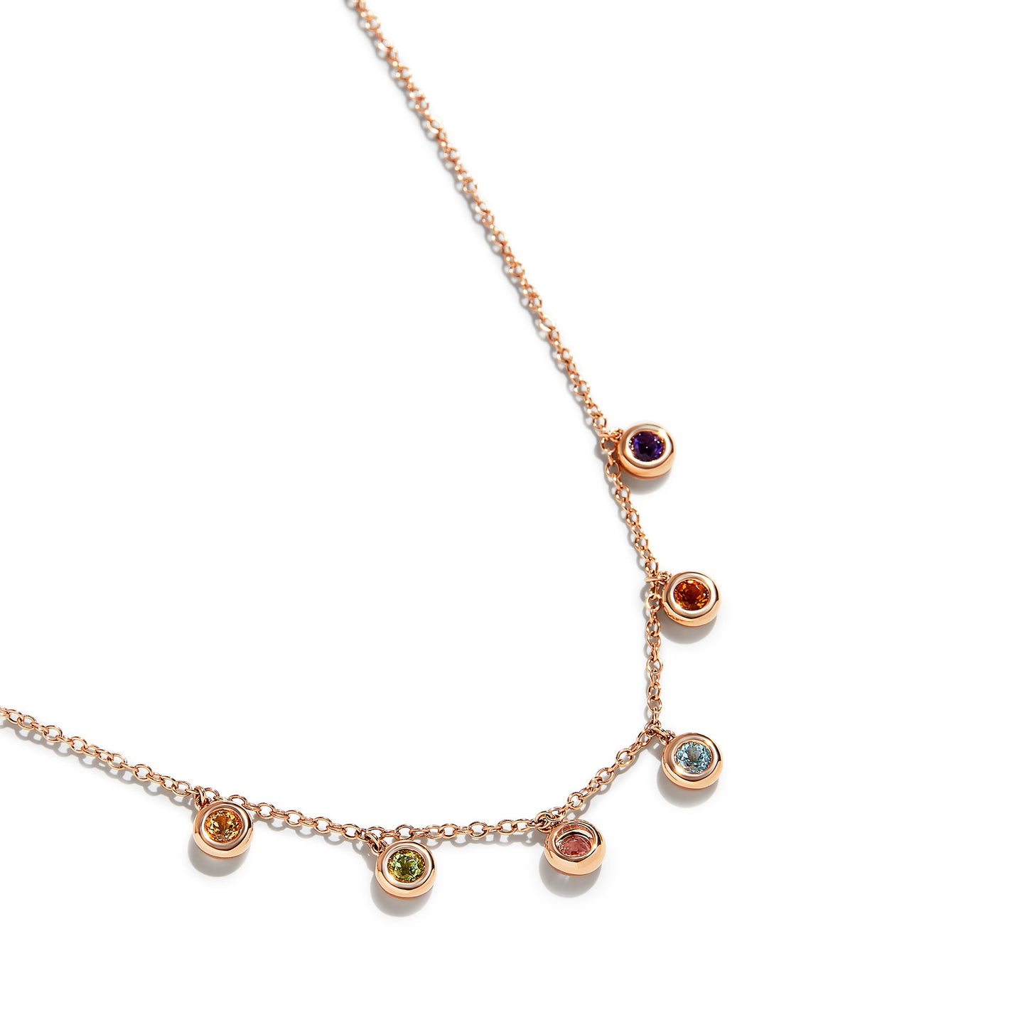 MULTICOLOR HANGING BEZEL NECKLACE