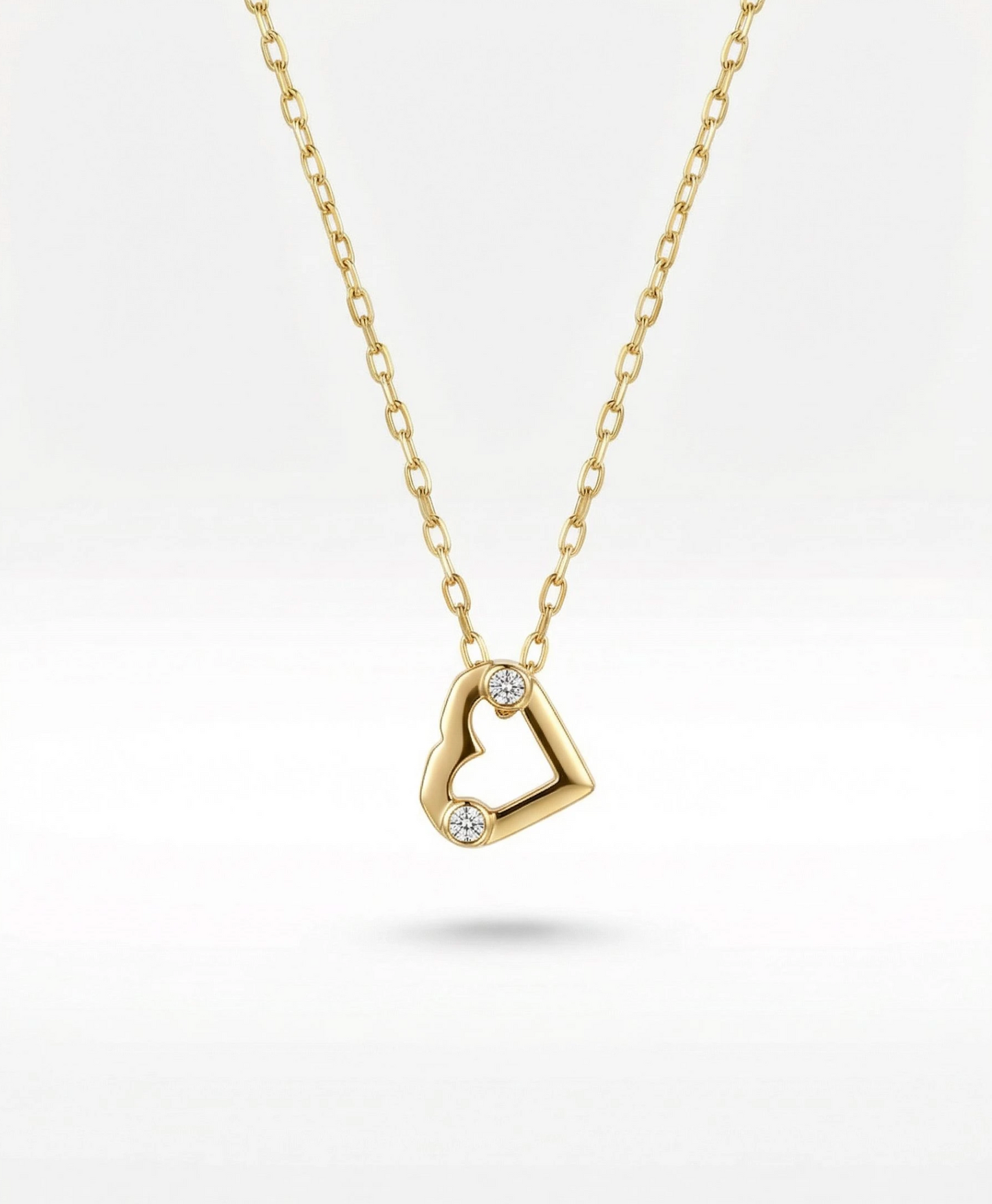 HANGING UMLAUT HEART NECKLACE