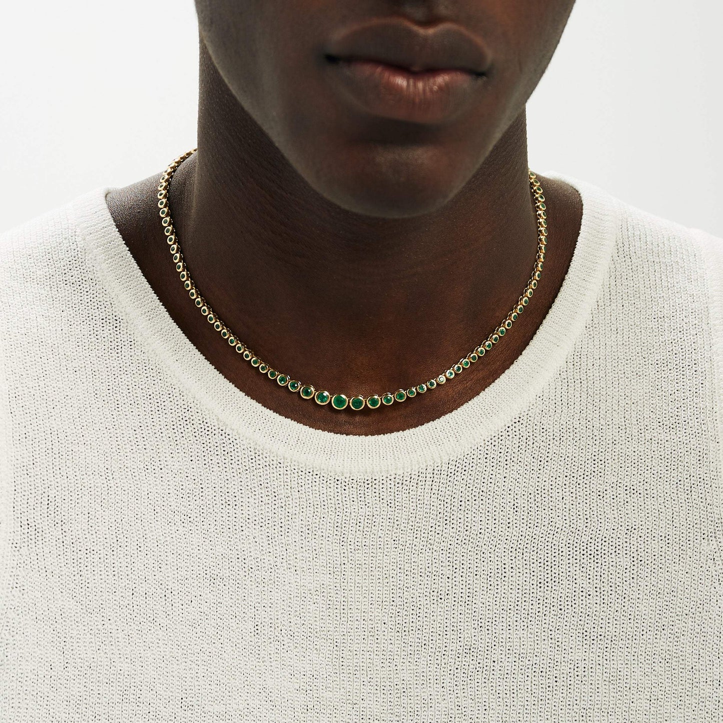 Emerald Colored Stone Necklace