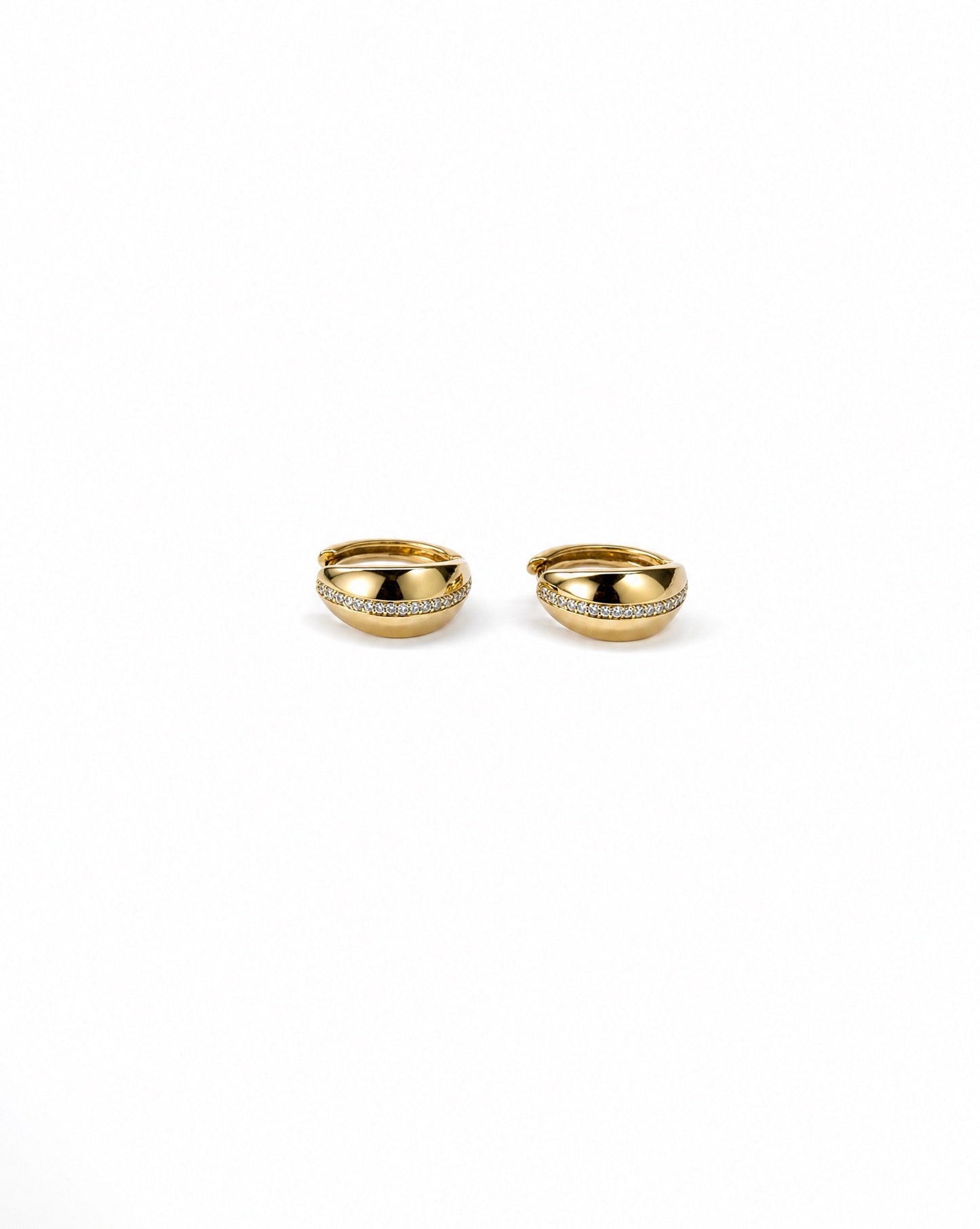 Single Row Huggie Earrings