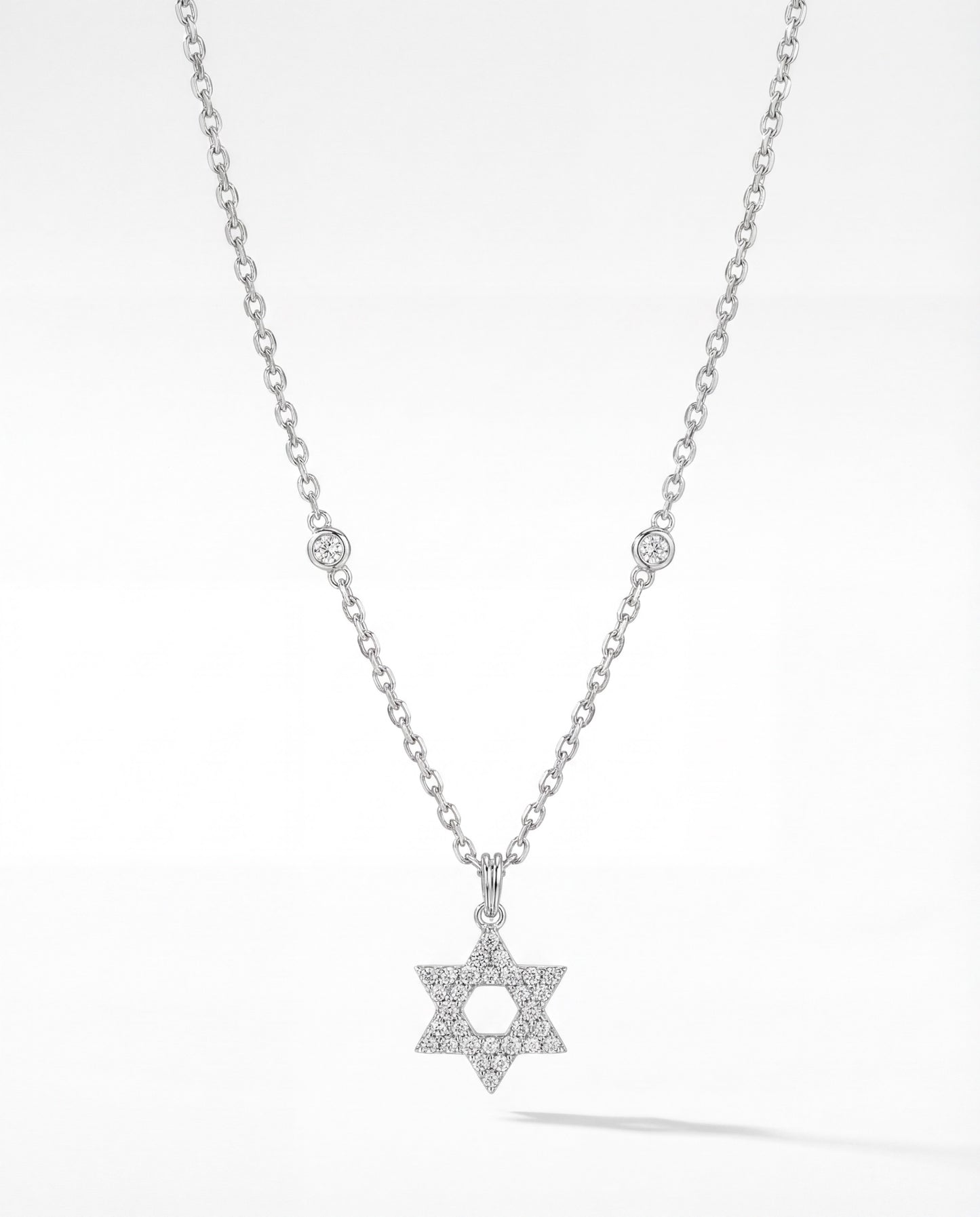 The Duo Bezel Star of David Necklace