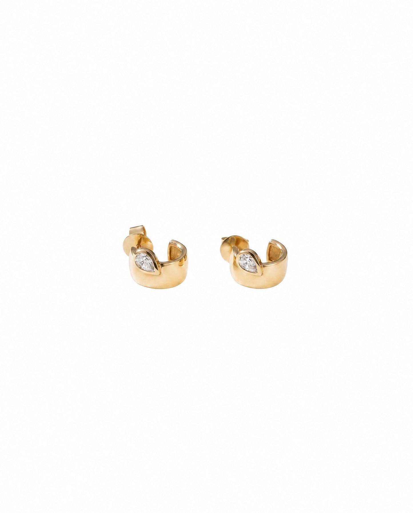 Pear Stone Huggie Earrings