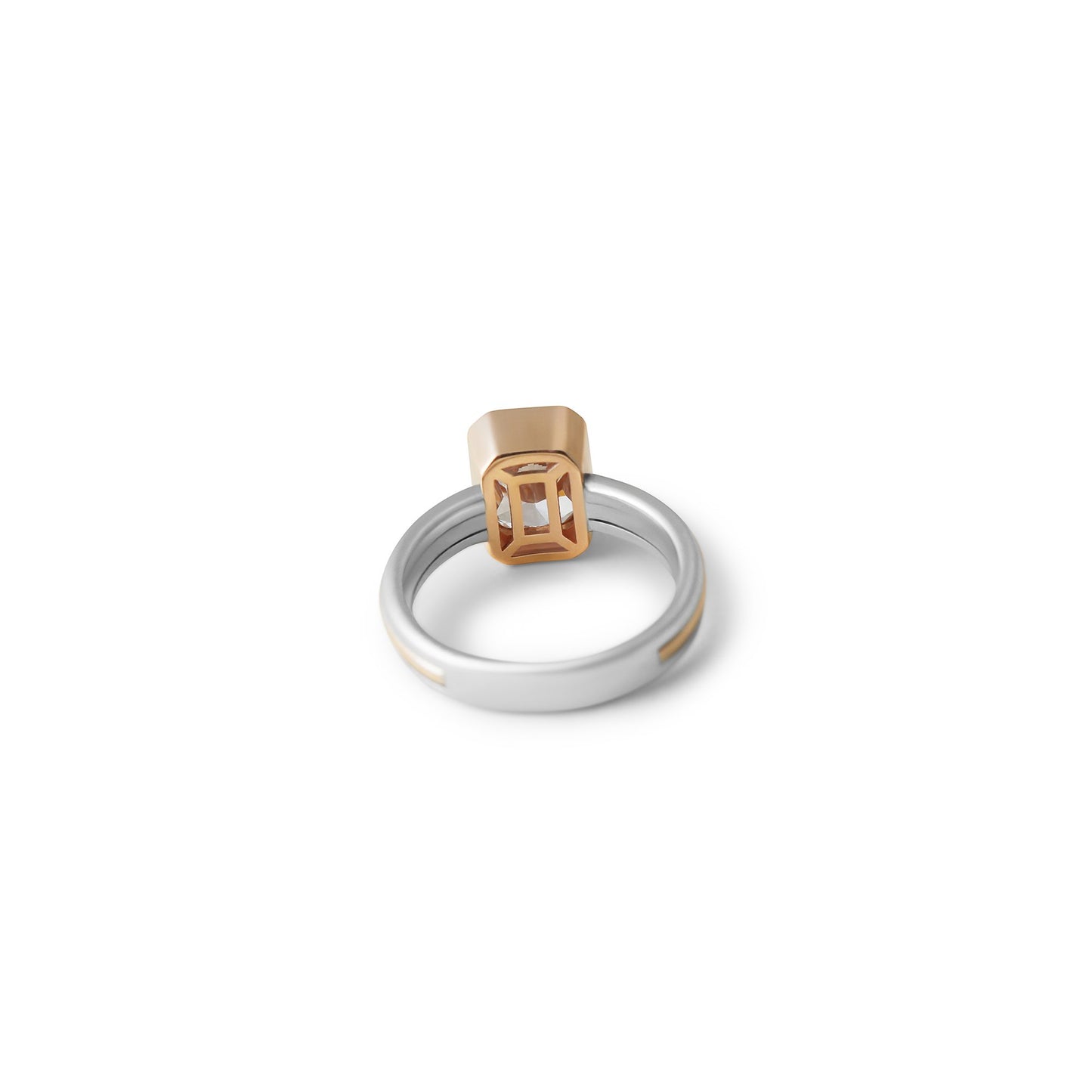 TWO TONE STACKED DIAMOND BAND