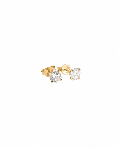 2 Carat Gold Studs