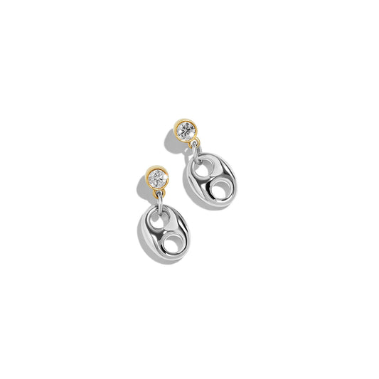 The Hanging Mariner Bezel Earrings