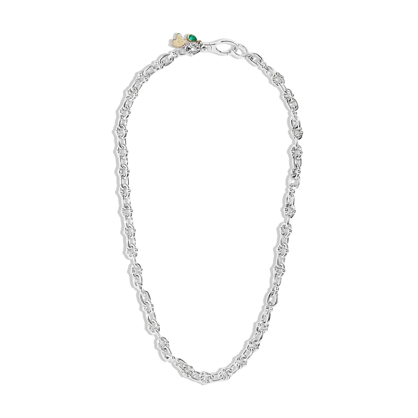 THE THICK MULTI CHARM UMLAUT LINK NECKLACE