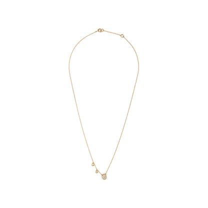 LOPSIDED TRIPLE STONE CABLE NECKLACE