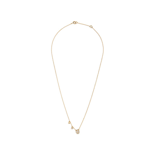 LOPSIDED TRIPLE STONE CABLE NECKLACE