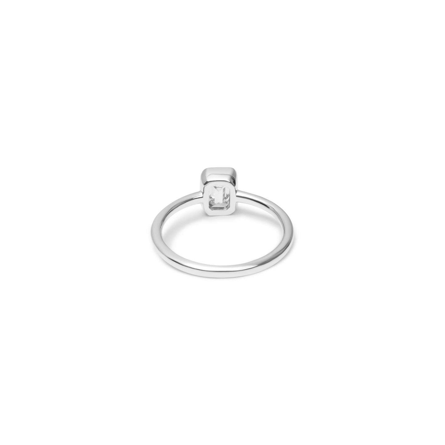 White Gold Emerald Cut Ring