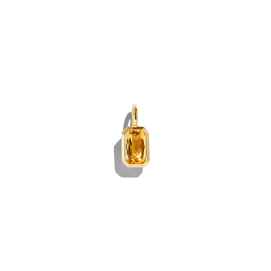 RECTANGULAR YELLOW TOPAZ PENDANT