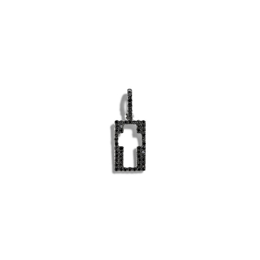 Black Diamond Mini Cookie Cutter Cross Pendant