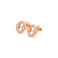 Umlaut Half Diamond Stud Earrings