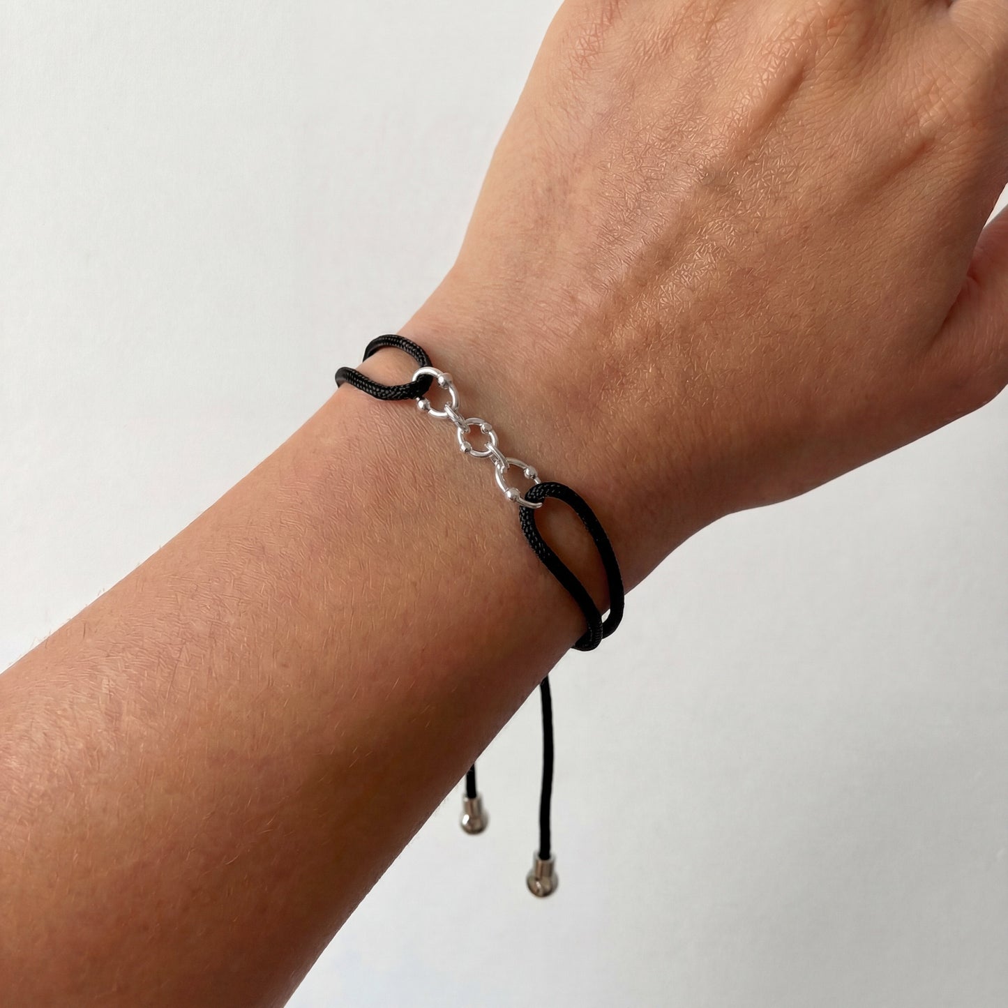 Multi Umlaut Link Adjustable Cord Bracelet