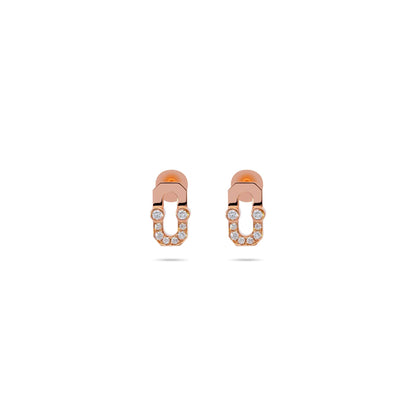 Varsity Umlaut Half Diamond Stud Earring