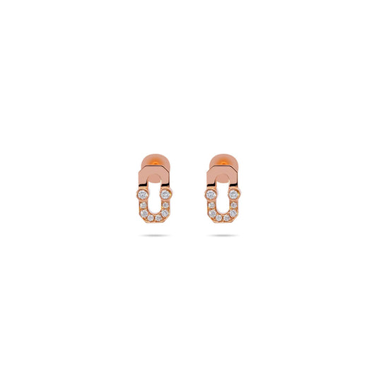 Varsity Umlaut Half Diamond Stud Earring