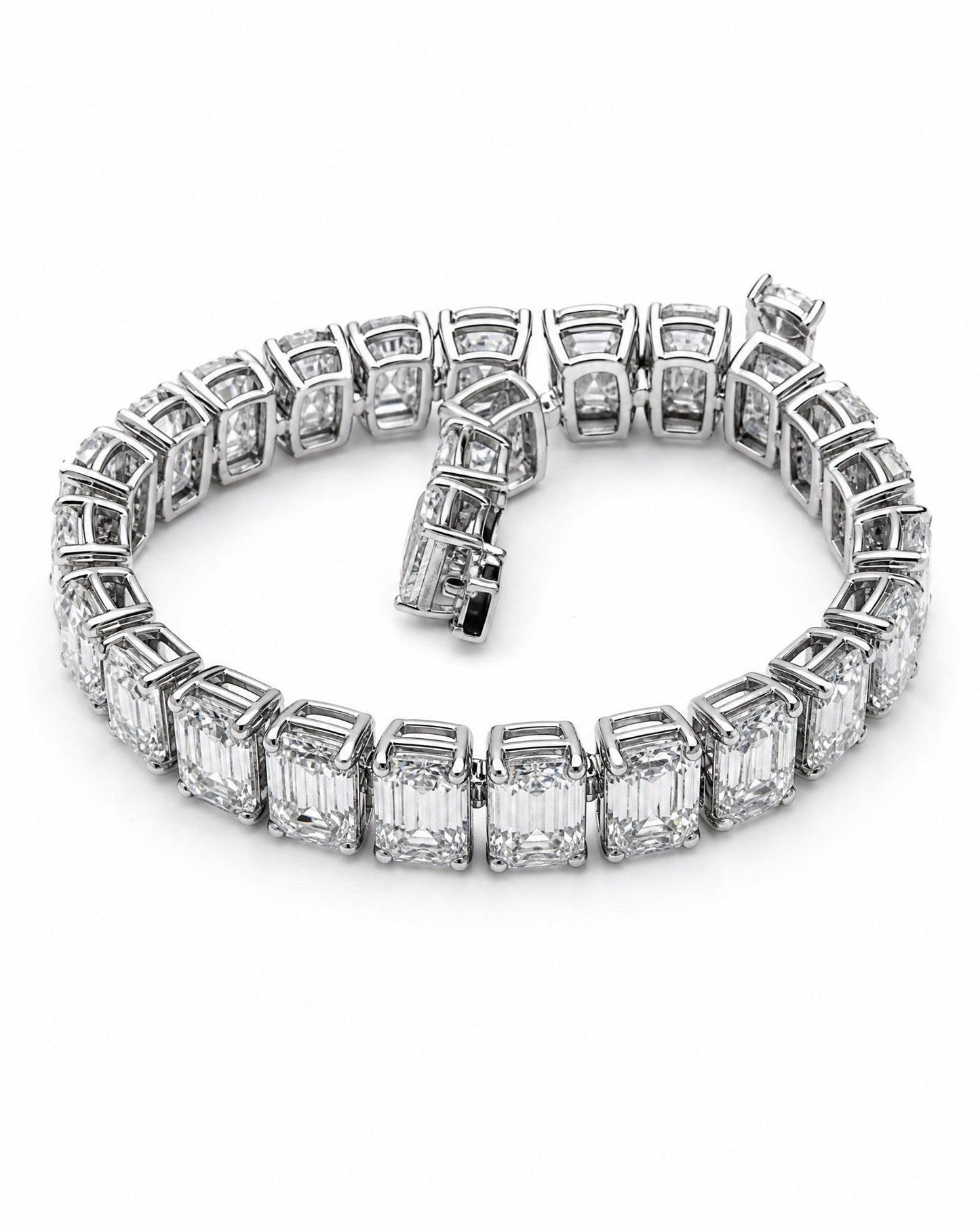 Thick Emerald Cut Tennis Bracelet