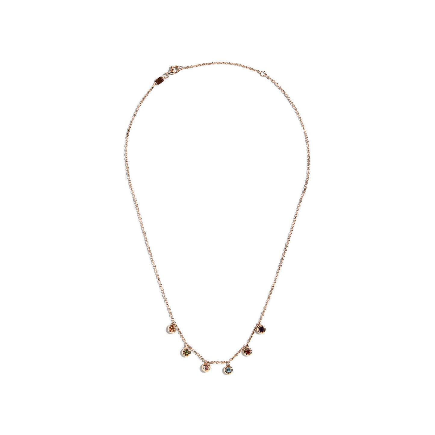 MULTICOLOR HANGING BEZEL NECKLACE
