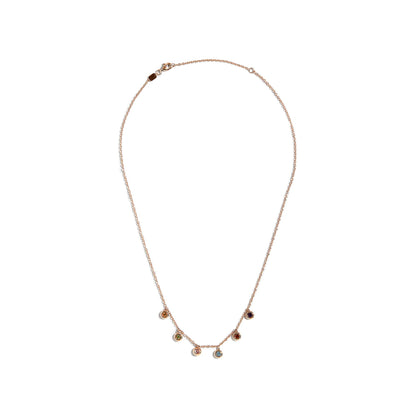 MULTICOLOR HANGING BEZEL NECKLACE