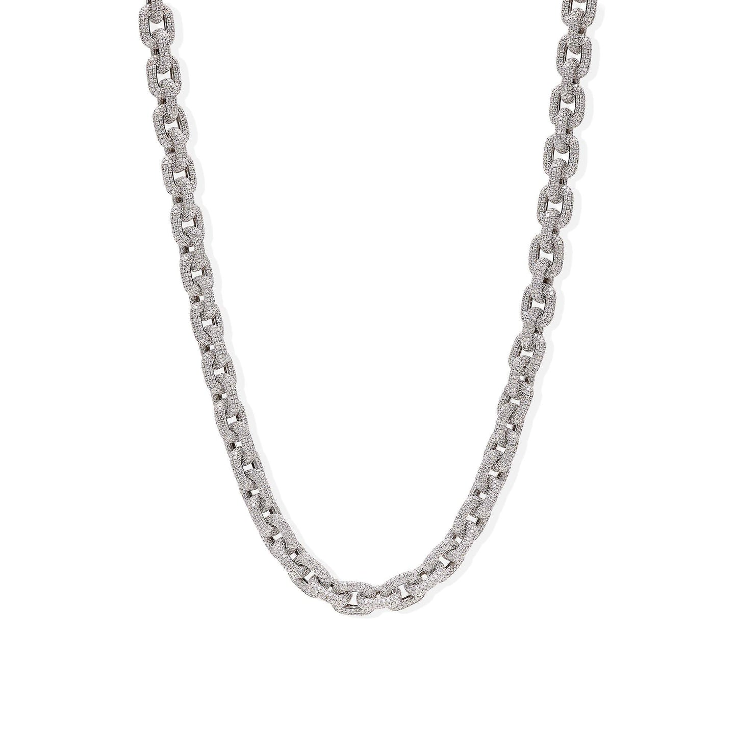 White Gold Diamond Link Necklace