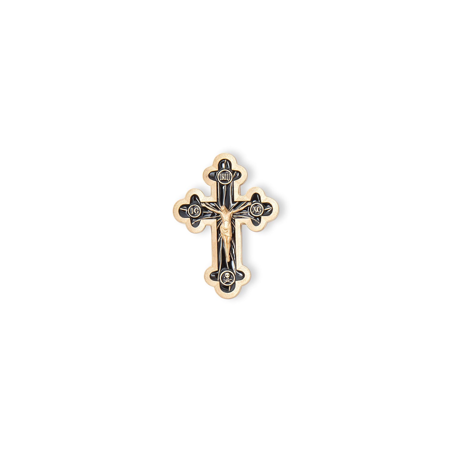 Black Enamel Crucifix Pendant
