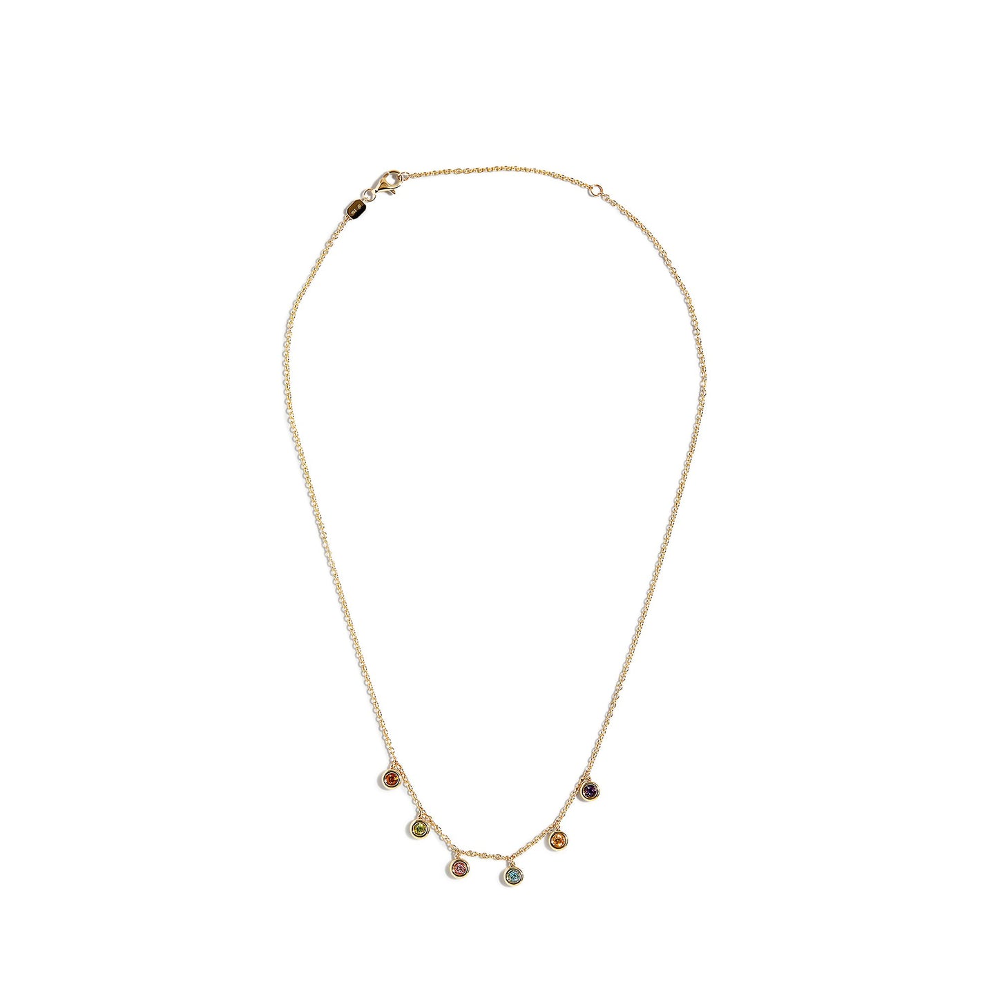 MULTICOLOR HANGING BEZEL NECKLACE