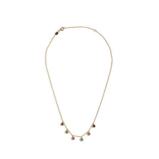 MULTICOLOR HANGING BEZEL NECKLACE