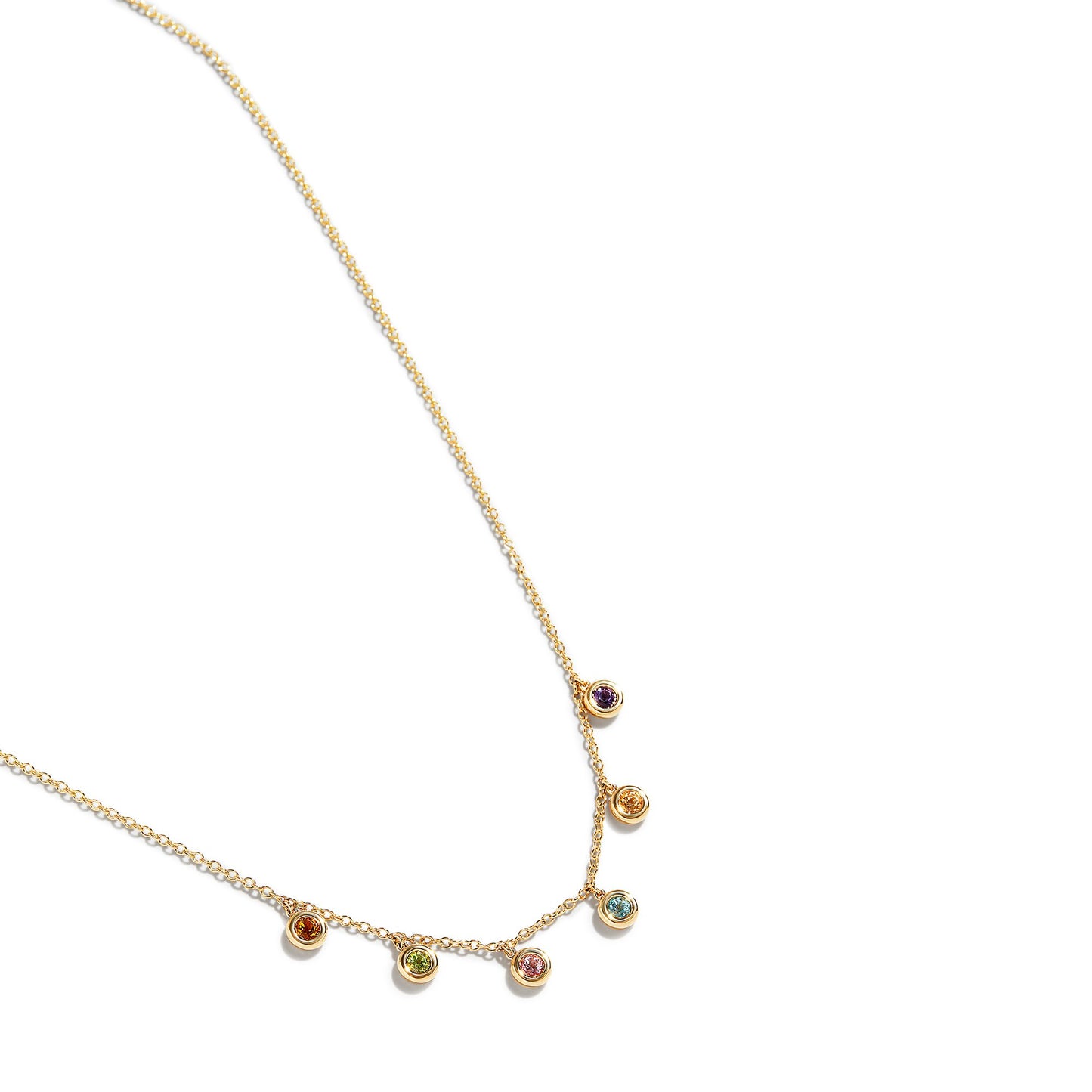 MULTICOLOR HANGING BEZEL NECKLACE