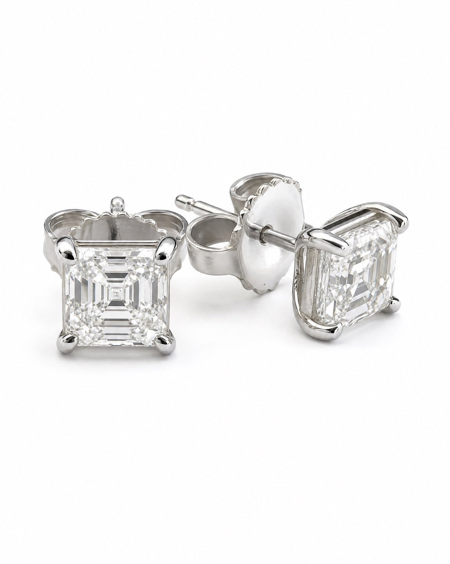 2 Carat Square Studs