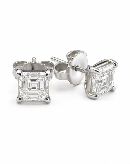 2 Carat Square Studs