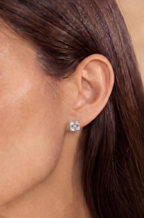2 Carat Square Studs