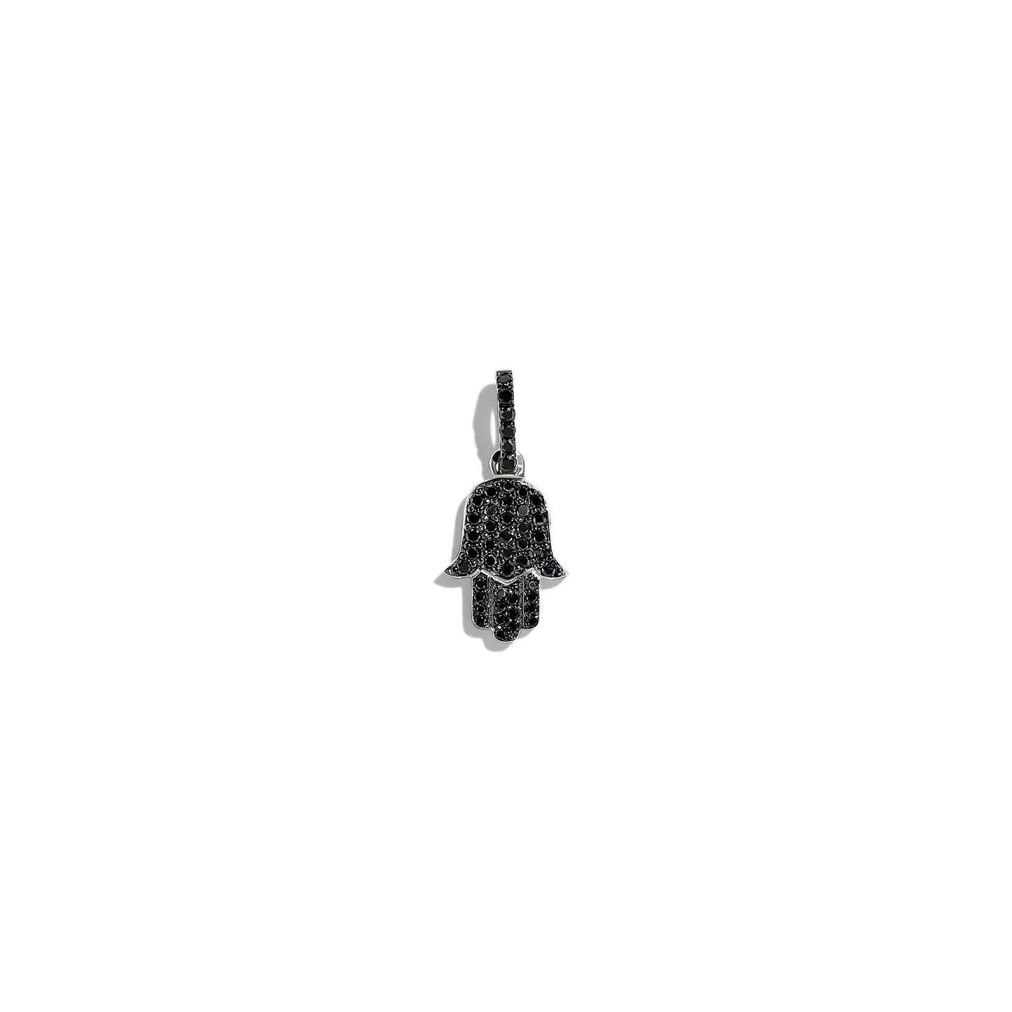 Black Diamond Hamsa Pendant
