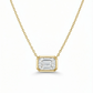 GOLD SOLITAIRE EMERALD CUT NECKLACE