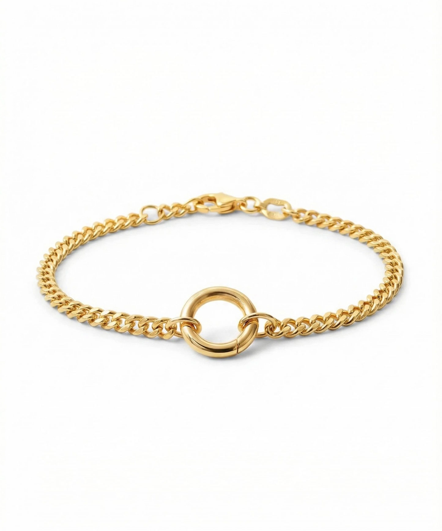 OPEN DISC CURB BRACELET