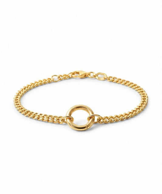 OPEN DISC CURB BRACELET