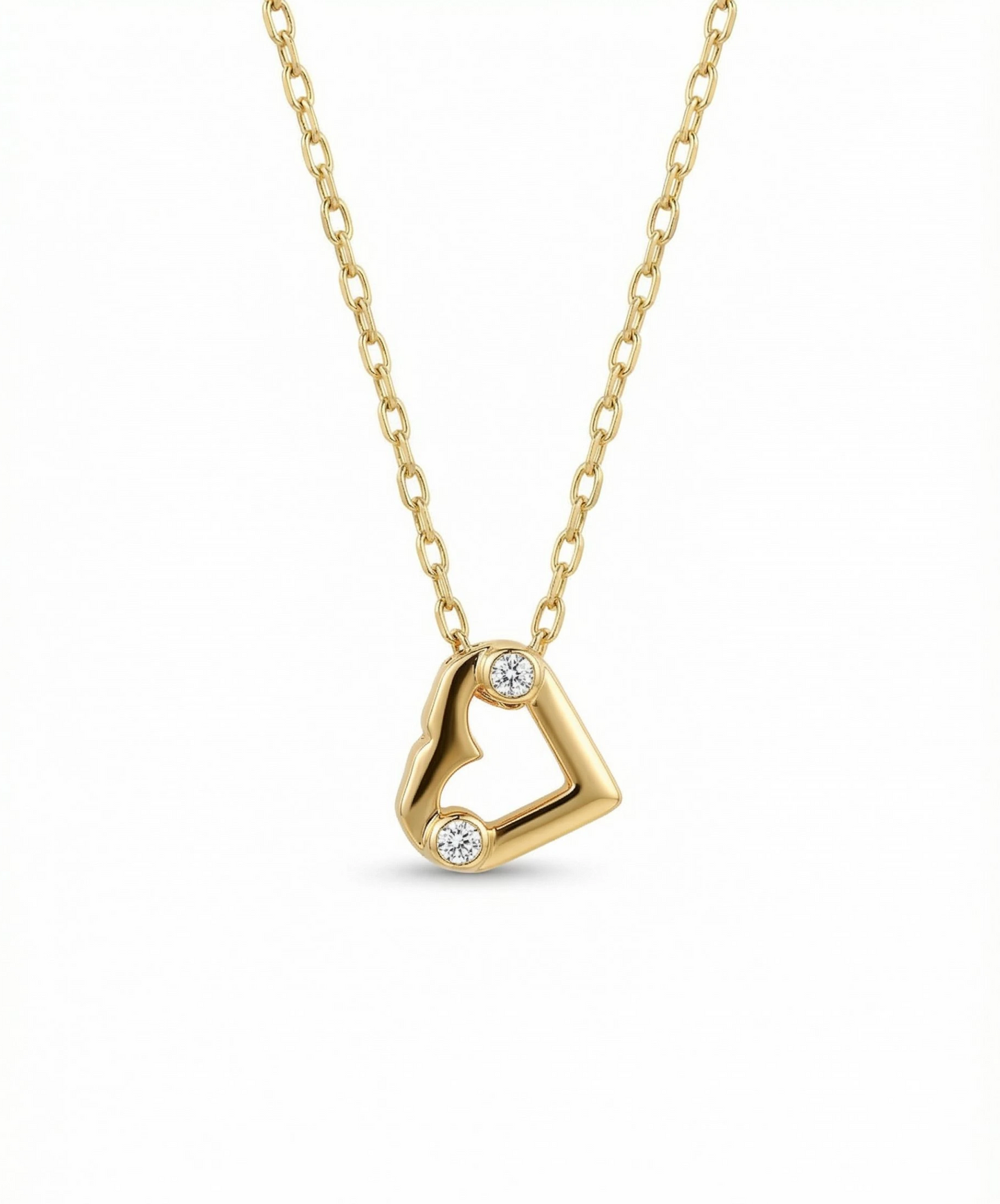 HANGING UMLAUT HEART NECKLACE