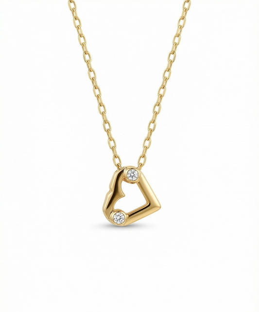 HANGING UMLAUT HEART NECKLACE