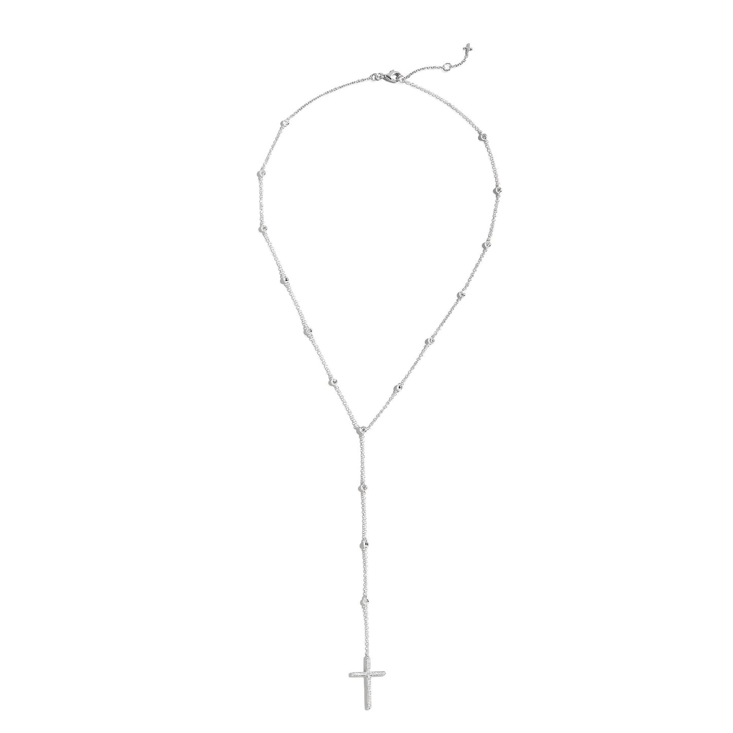 MULTI STONE CROSS DROP NECKLACE