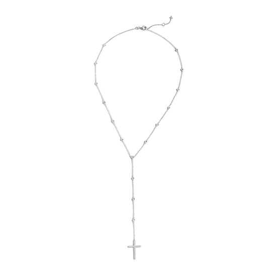 MULTI STONE CROSS DROP NECKLACE