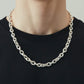 Thick Silver Umlaut Link Necklace