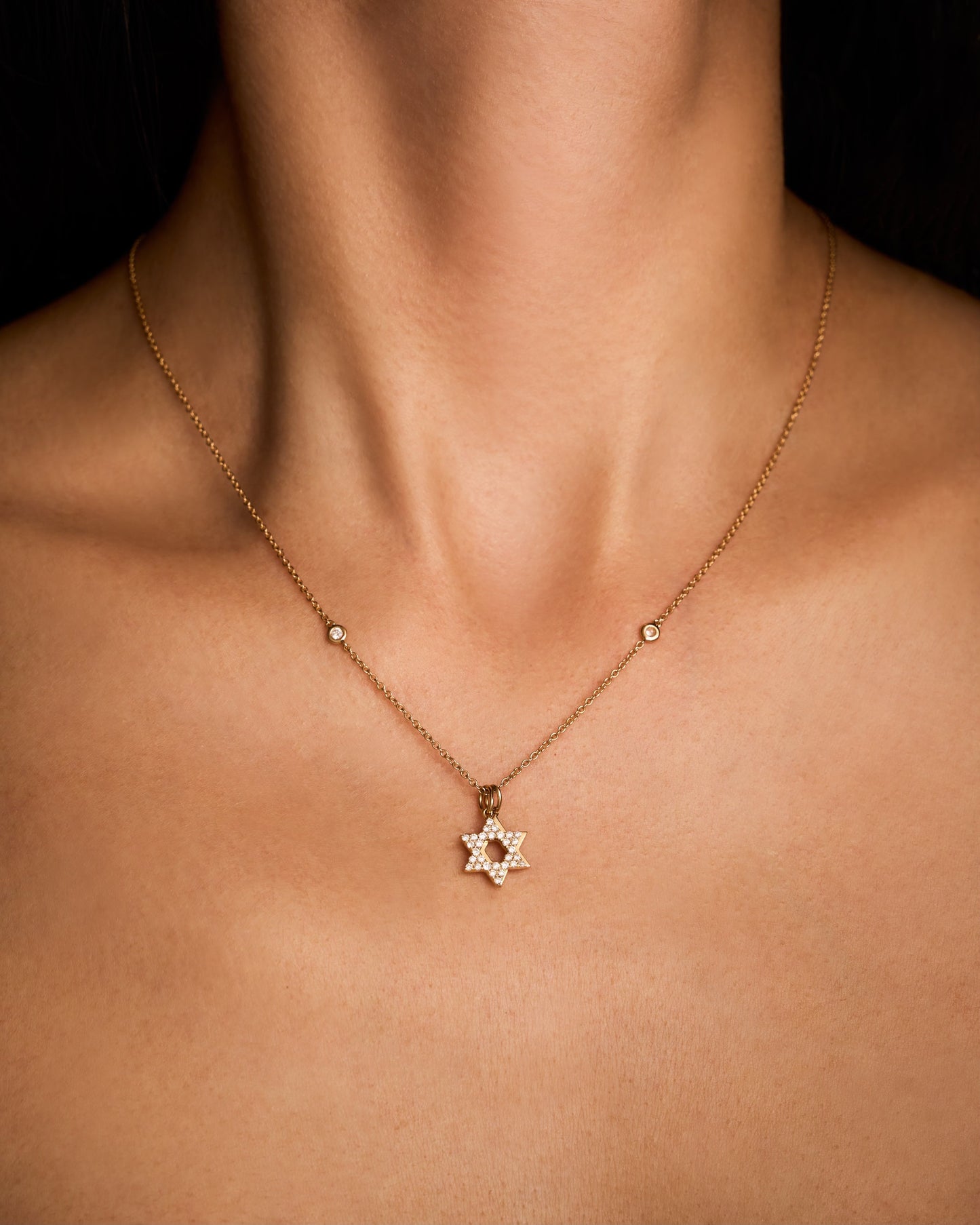 The Duo Bezel Star of David Necklace