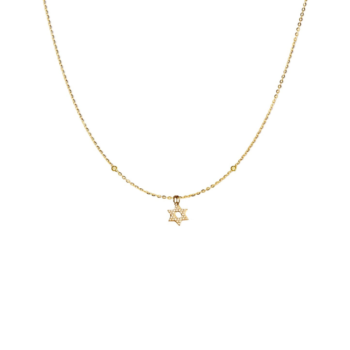 The Duo Bezel Star of David Necklace