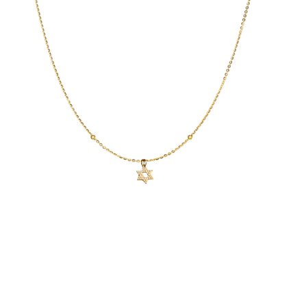 The Duo Bezel Star of David Necklace