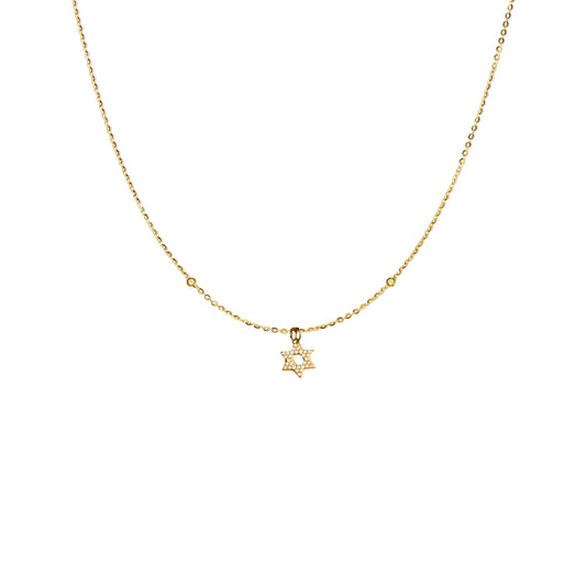 The Duo Bezel Star of David Necklace