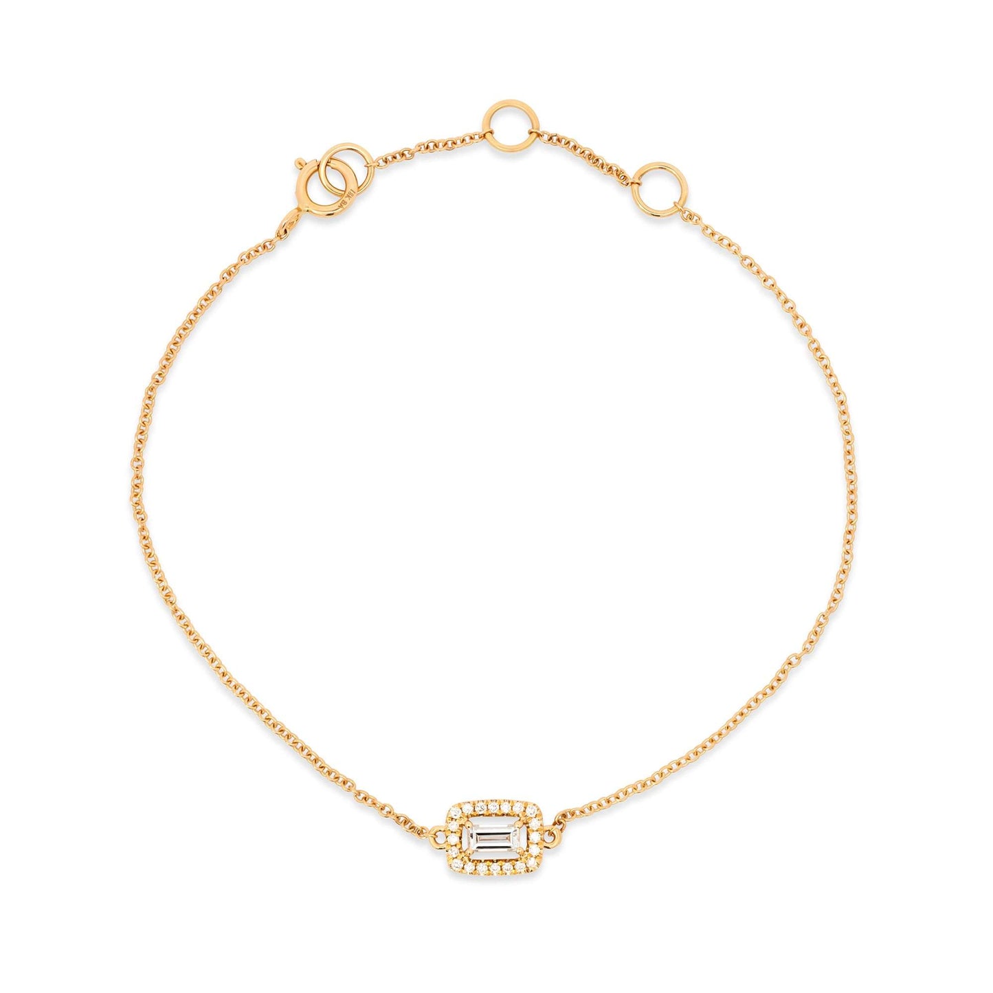 Diamond Baguette Charm Bracelet