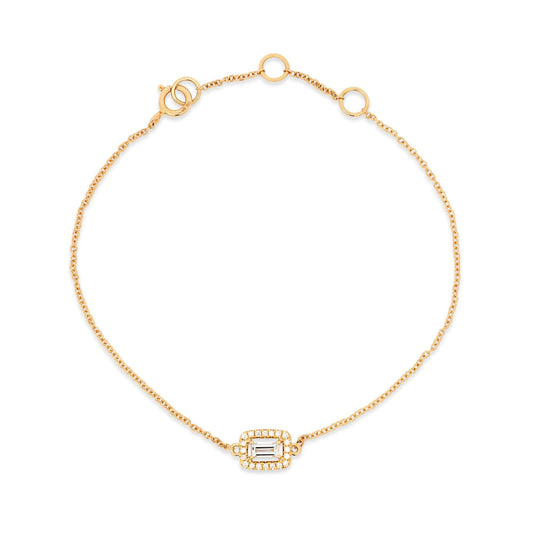 Diamond Baguette Charm Bracelet