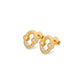 Umlaut Half Diamond Stud Earrings