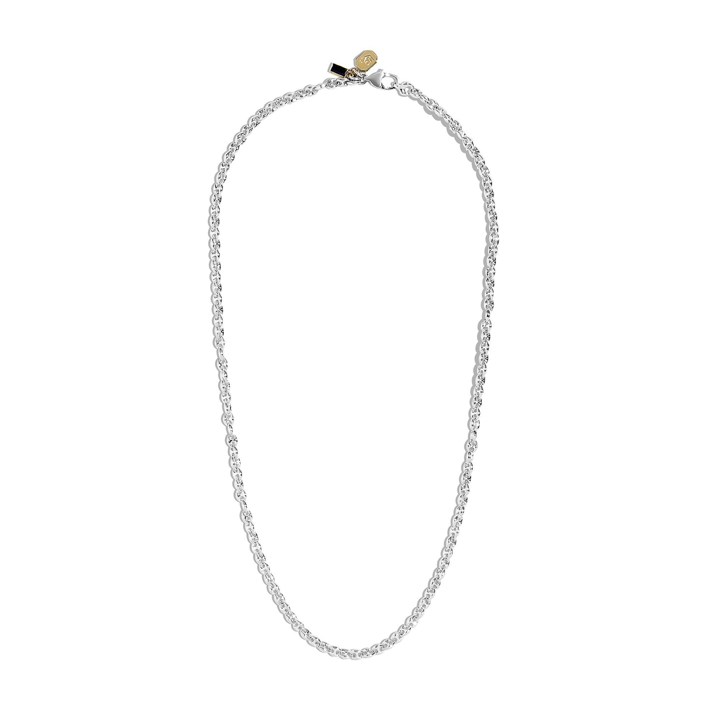 THE BLUE SAPPHIRE MULTI CHARM MARINER LINK NECKLACE